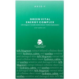 AXIS Y MUGWOERT GREEN VITAL ENERGY COMPLEX SHEET MASK PACK DE 5