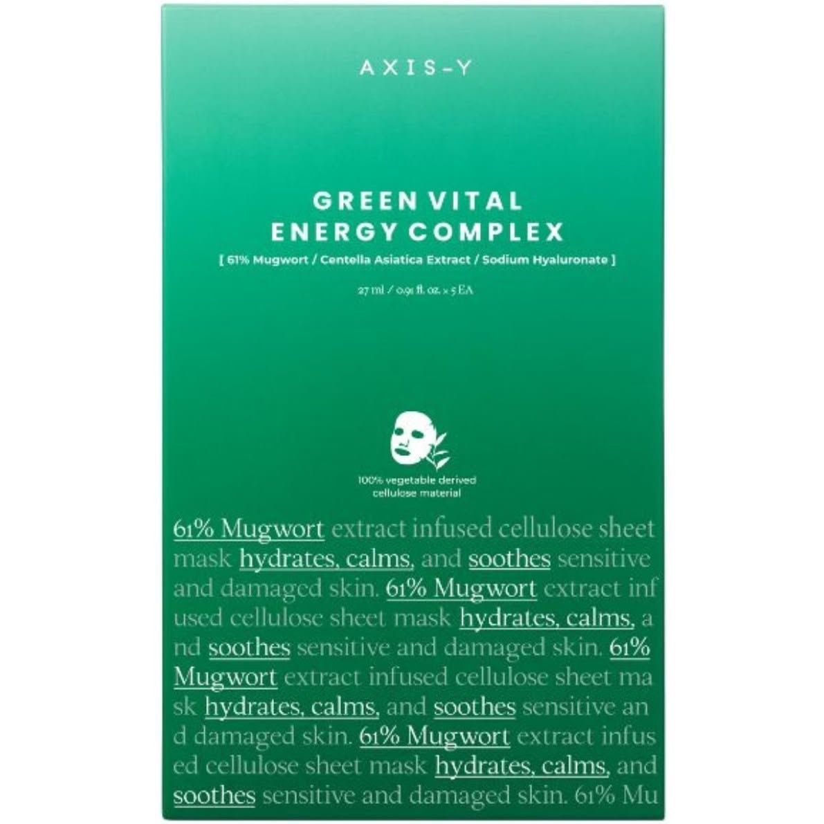 AXIS Y MUGWOERT GREEN VITAL ENERGY COMPLEX SHEET MASK PACK DE 5